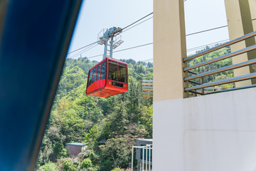 Ulleung, South Korea - 04.27.2020 - Cable car on Ulleung island