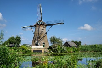 Windmills at Kinderdijk, South Holland on a summer's day