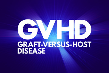 Obraz premium GVHD - Graft-versus-host disease acronym, medical concept background