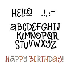 Fototapeta premium Hand drawn doodle abc, cut out font. Vector illustration. Perfet for trendy scandinavian design.
