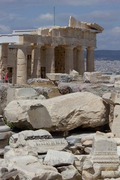 Propylaea ruins in Athens acropolys, Greece