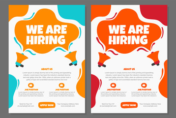 Hiring Job flyer, We are hiring Job advertisement flyer template, Vector
