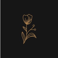 Floral nature line logo icon vector template. Elegant design floral line vector.