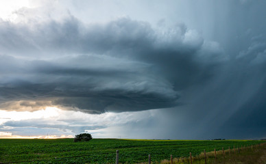 Obraz na płótnie Canvas Summer thunderstorm in the prairies