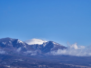 Fototapeta na wymiar 東御市から見た冬の浅間山 長野県