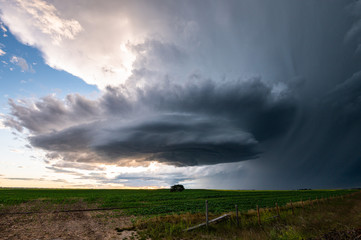 Summer thunderstorm in the prairies