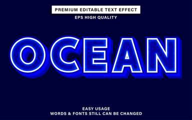 Obraz premium Ocean text effect styles
