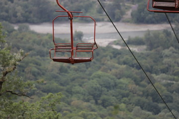 chair lift in the mountains