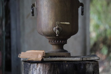 old water fountain russian samovar