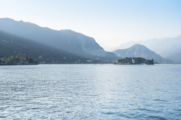 Fototapeta na wymiar Panorama view of Lake Maggiore, Italy