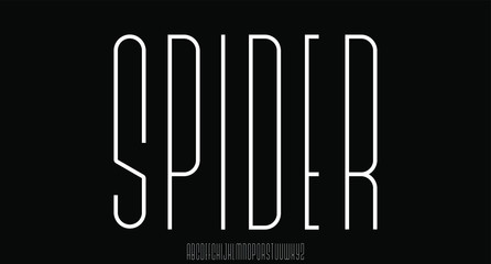 spider, thin modern font vector display typeface