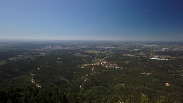 Aerial panorama view from Bussaco, Luso, Mealhada, Aveiro - Portugal.