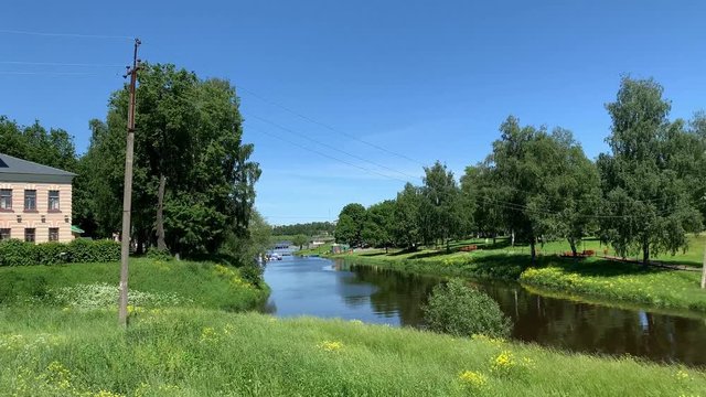 Stunning view of Uglich town at Volga river, Russia. Uglich is a part of Golden Ring