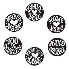 Hand made. Set of round badges