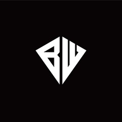 Initial B W letter with kite modern style logo template vector