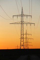 Electricity power lines in Baden Wuerttemberg, Germany	