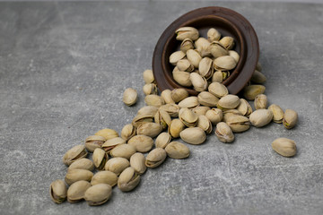 peanuts in a wooden bowl