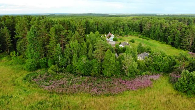 A beautiful farm in Karelia. Russian nature.