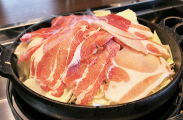 Grilled lamb Japanese style cuisine call Genghis Khan