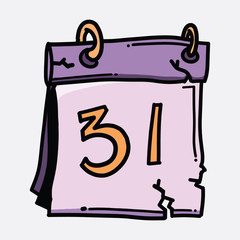 Calendar doodle color vector icon. Drawing sketch illustration hand drawn line eps10
