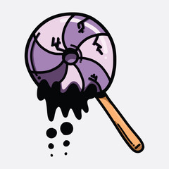 Candy doodle color vector icon. Drawing sketch illustration hand drawn line eps10