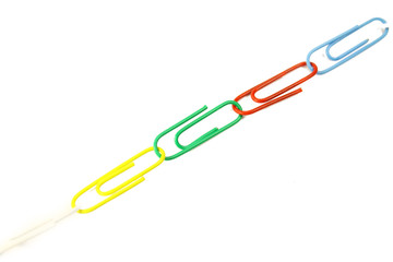 Fototapeta premium set of colored paper clips