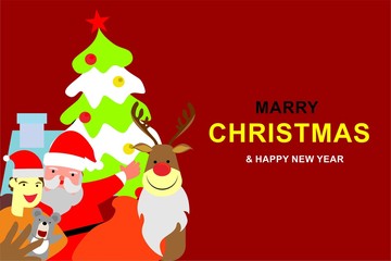 christmas card with santa claus