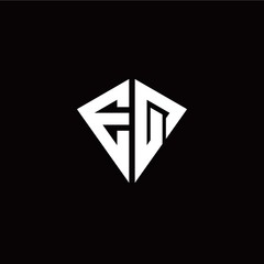 Initial E Q letter with kite modern style logo template vector