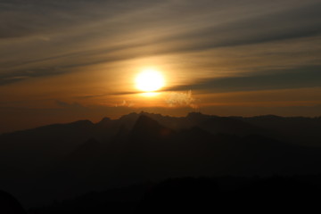 Sunset at Shira Camp looking at Shira Peak
