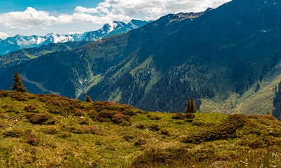 Beautiful alpine view at the famous Zillertaler Hoehenstrasse, Tyrol, Austria
