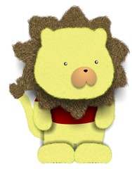 cute fluffy lion toy cartoon illustration