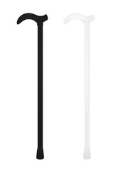 Black and white walking sticks. vector illustration