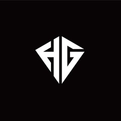 Initial H G letter with kite modern style logo template vector