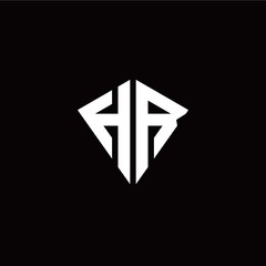 Initial H R letter with kite modern style logo template vector