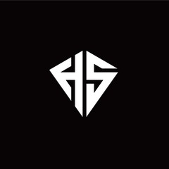 Initial H S letter with kite modern style logo template vector