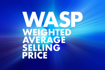 WASP - Weighted Average Selling Price acronym, business concept background