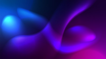 Abstract background. Dark futuristic vector wallpaper. Pink and blue color. Blur shape