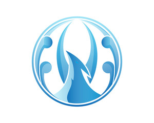 Bright Blue Phoenix Rising Symbol