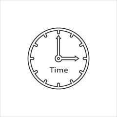 Time icon on white. Vector illustration