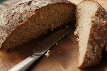 Delicious fresh rye bread on the table