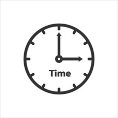 Time icon on white. Vector illustration