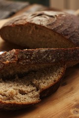 Delicious fresh rye bread on the table