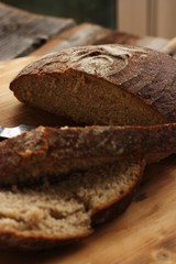 Delicious fresh rye bread on the table