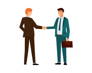 Two Business Men Shaking Hands Illustration