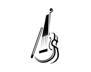 Violin Symbol with Silhouette Style