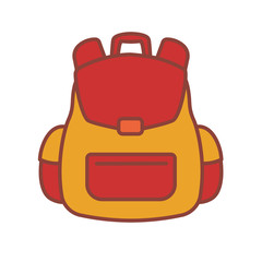 Isolated bag elementary school tools icon - Vector