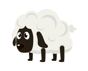 Cute and Sweet Sheep with Cartoon Style
