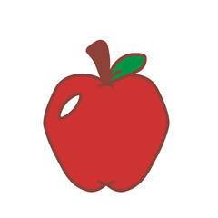 Isolated apple elementary school tools icon - Vector