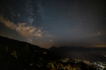 Foto notturna della Via Lattea dal pianeta Terra