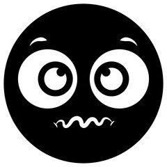 
Vector of facial expression, confounded emoji 
